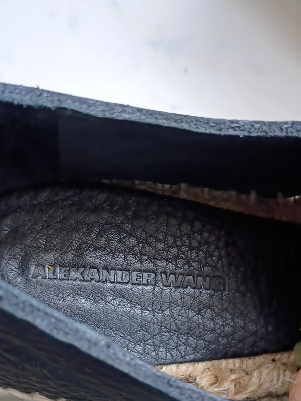 Alexander Wang Black Leather Zip Espadrille Platform Slip-On